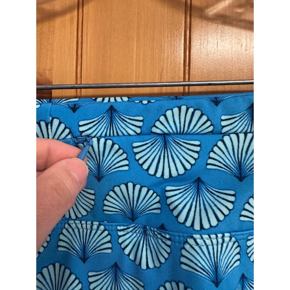 Sigrid Olsen Golf & Tennis Skort Blue White Shell Print Active Skirt Nautical L - Picture 5 of 6